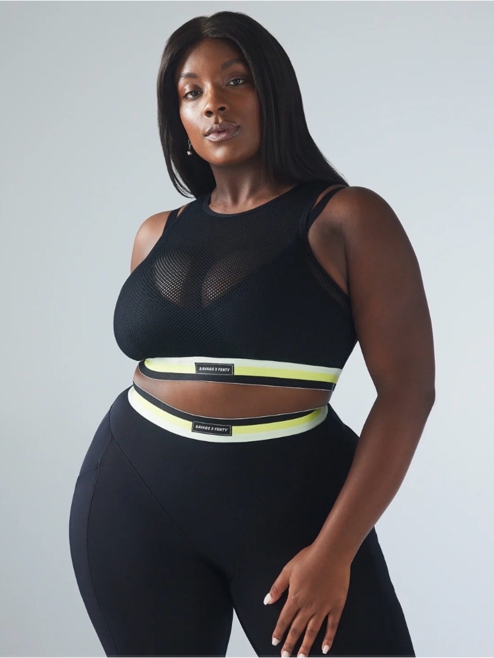 SAVAGE x FENTY // Pin Up Low Impact Sports Bra - Black Caviar - Women’s 3X
